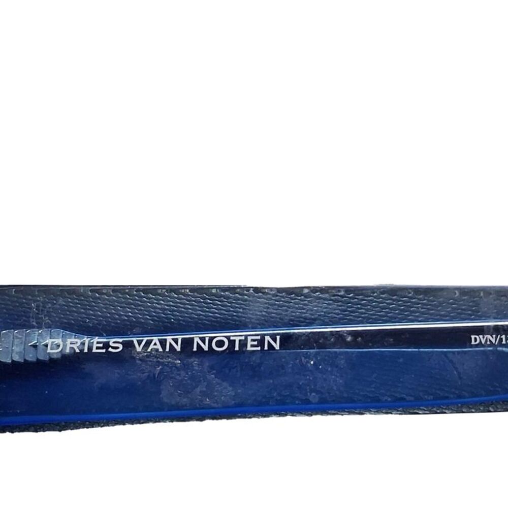 Dries Van Noten x Linda Farrow Oval Sunglasses in Light Blue Acetate - Picture 7 of 8